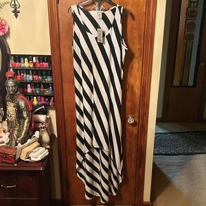 Black and White Striped Maxi Dress